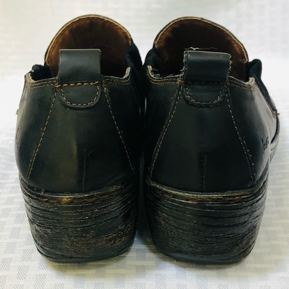 BOC Born Concept Black Leather Stefana Clog Appropriate 3” Heel - Picture 9 of 9